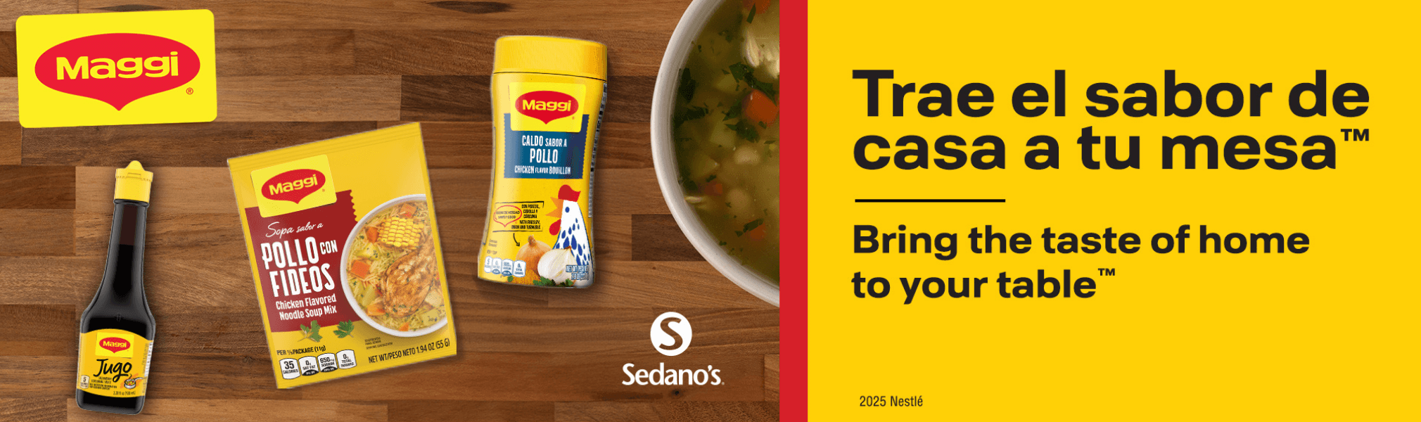 Trae el sabor de casa tu mesa Maggi Poll con fideos at Sedanos